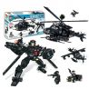 WOMA C0537 0537 Xếp hình kiểu  SWAT SPECIAL FORCE SWAT Helicopter Robot Fighter Robot Trực Thăng 2 Trong 1 Đội Đặc Nhiệm Mỹ 773 khối