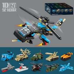 Kazi KY84190 84190 MÁY BAY TRỰC THĂNG VŨ TRANG 10 KẾT HỢP bộ đồ chơi xếp lắp ráp ghép mô hình