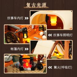 LUMIBRICKS FUNWHOLE F9076 9076 TÂY TRẠI CAO BỒI bộ đồ chơi xếp lắp ráp ghép mô hình Western OLD WEST COWBOY CAMP Trung Cổ 542 khối