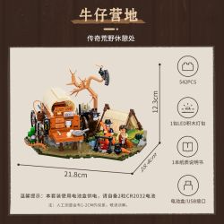 LUMIBRICKS FUNWHOLE F9076 9076 TÂY TRẠI CAO BỒI bộ đồ chơi xếp lắp ráp ghép mô hình Western OLD WEST COWBOY CAMP Trung Cổ 542 khối