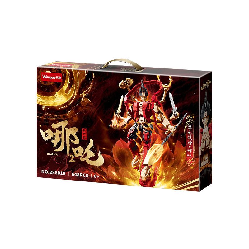 WANGAO 288018 HUYỀN THOẠI MỚI NEZHA 2 HUNYUAN GOD OF WAR bộ đồ chơi xếp lắp ráp ghép mô hình 648 khối