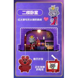 WEKKI 518200 DÊ DỄ CHỊU VÀ CON SÓI LỚN MỘT LÂU ĐÀI bộ đồ chơi xếp lắp ráp ghép mô hình Movie & Game WOLFFY'S CASTLE Phim Và Trò Chơi