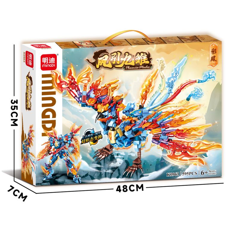 MINGDI LEIBAO K0963 0963 FENG YIN JIU CHU CAIFENG MECHA bộ đồ chơi xếp lắp ráp ghép mô hình 595 khối