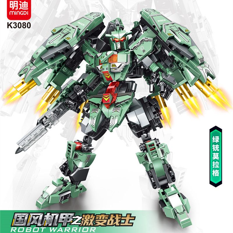 MINGDI LEIBAO K3080 3080 PHONG CÁCH QUỐC GIA MECHA CHIẾN BINH CHUYÊN SÂU XANH MORAG bộ đồ chơi xếp lắp ráp ghép mô hình 582 khối