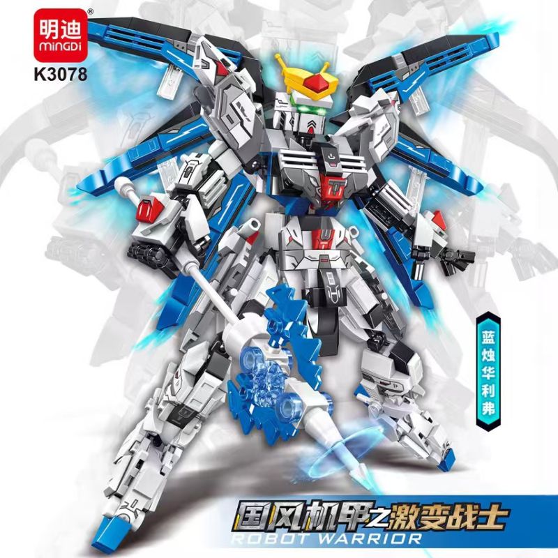 MINGDI LEIBAO K3078 3078 PHONG CÁCH TRUNG QUỐC CHIẾN BINH CẢM HỨNG MECHA WARLIVER NẾN MÀU XANH bộ đồ chơi xếp lắp ráp ghép mô hình Architecture Công Trình Kiến Trúc 572 khối