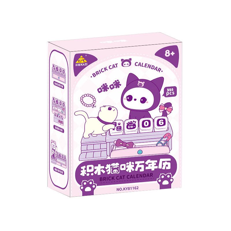 Kazi KY81162 81162 LỊCH VĨNH VIỄN CỦA MÈO bộ đồ chơi xếp lắp ráp ghép mô hình BRICK CAT CALENDAR 328 khối