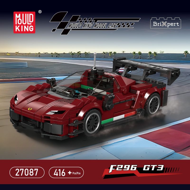 MouldKing 27087 Mould King 27087 SIÊU XE F296 GT3 bộ đồ chơi xếp lắp ráp ghép mô hình Speed Champions Racing Cars FERRARI 296 GT3 Đua Xe Công Thức 416 khối