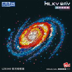 ZHEGAO LZ8340 8340 BỨC TRANH KHUNG ẢNH THIÊN HÀ bộ đồ chơi xếp lắp ráp ghép mô hình Art MILKY WAY 2438 khối