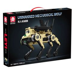 LE YI 66073 SÓI CƠ KHÍ bộ đồ chơi xếp lắp ráp ghép mô hình MECHANICAL WOLF 826 khối