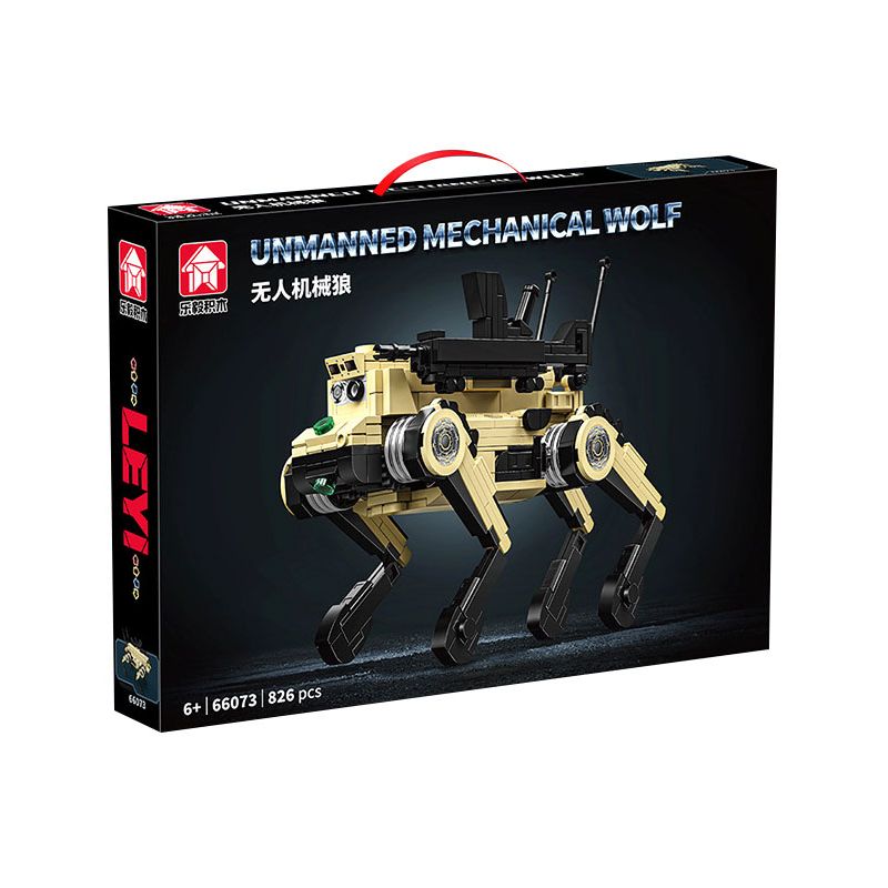 LE YI 66073 SÓI CƠ KHÍ bộ đồ chơi xếp lắp ráp ghép mô hình MECHANICAL WOLF 826 khối