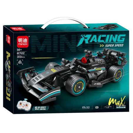 MINGDI LEIBAO 8722 XE ĐUA ĐIỀU KHIỂN TỪ XA MÀU ĐEN VÀ XANH bộ đồ chơi xếp lắp ráp ghép mô hình Technic Kỹ Thuật Công Nghệ Cao Mô Hình Phương Tiện 313 khối