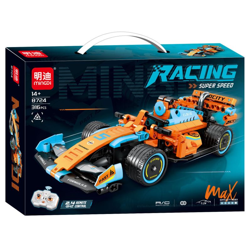 MINGDI LEIBAO 8724 XE ĐUA ĐIỀU KHIỂN TỪ XA MÀU CAM bộ đồ chơi xếp lắp ráp ghép mô hình Technic Kỹ Thuật Công Nghệ Cao Mô Hình Phương Tiện 316 khối