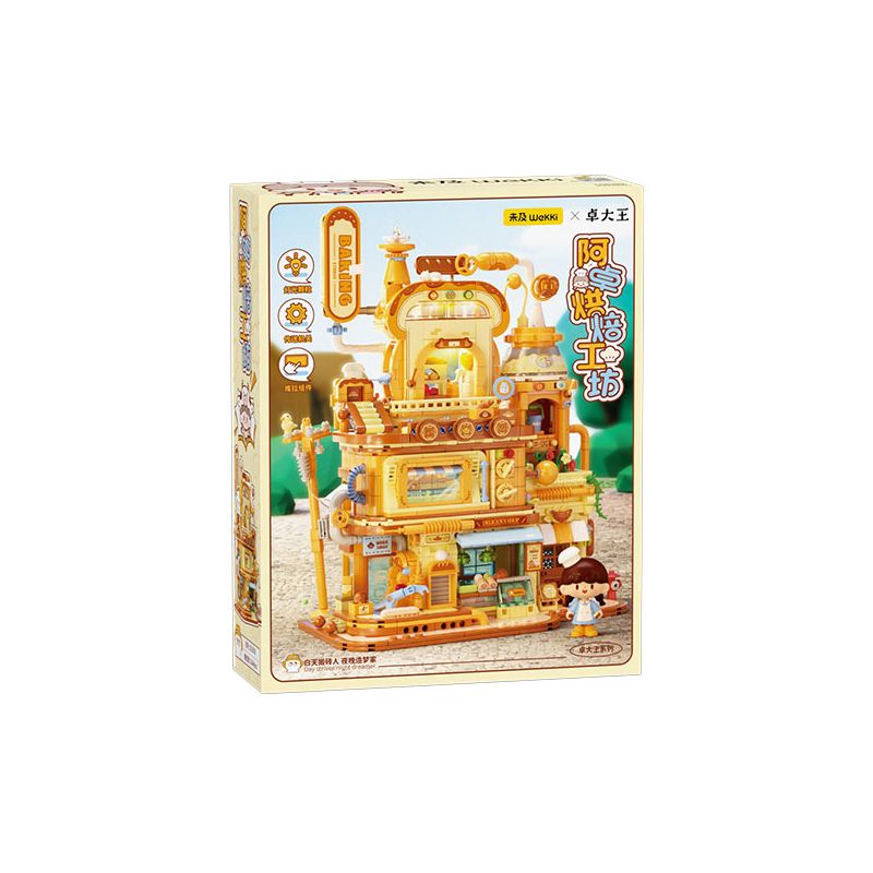 WEKKI 516509 KING ZHUO HỘI THẢO NƯỚNG BÁNH AZHUO bộ đồ chơi xếp lắp ráp ghép mô hình ZZOTON'S BAKING STUDIO
