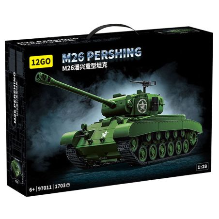 12GO 97011 M26 PERS BREATH BỂ NẶNG tỷ lệ 1:28 bộ đồ chơi xếp lắp ráp ghép mô hình Military Army M26 PERSHING Quân Sự Bộ Đội 1703 khối