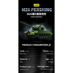 12GO 97011 M26 PERS BREATH BỂ NẶNG tỷ lệ 1:28 bộ đồ chơi xếp lắp ráp ghép mô hình Military Army M26 PERSHING Quân Sự Bộ Đội 1703 khối
