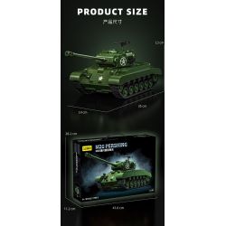 12GO 97011 M26 PERS BREATH BỂ NẶNG tỷ lệ 1:28 bộ đồ chơi xếp lắp ráp ghép mô hình Military Army M26 PERSHING Quân Sự Bộ Đội 1703 khối