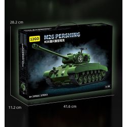 12GO 97011 M26 PERS BREATH BỂ NẶNG tỷ lệ 1:28 bộ đồ chơi xếp lắp ráp ghép mô hình Military Army M26 PERSHING Quân Sự Bộ Đội 1703 khối
