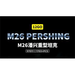 12GO 97011 M26 PERS BREATH BỂ NẶNG tỷ lệ 1:28 bộ đồ chơi xếp lắp ráp ghép mô hình Military Army M26 PERSHING Quân Sự Bộ Đội 1703 khối