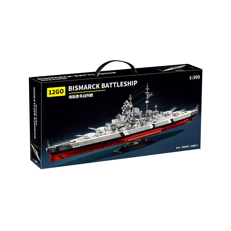 12GO 98005 BATTLESHIP BISMARCK 1 300 tỷ lệ 1:300 bộ đồ chơi xếp lắp ráp ghép mô hình Military Army BISMARCK CLASS BATTLESHIP Quân Sự Bộ Đội 2686 khối