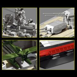 12GO 98005 BATTLESHIP BISMARCK 1 300 tỷ lệ 1:300 bộ đồ chơi xếp lắp ráp ghép mô hình Military Army BISMARCK CLASS BATTLESHIP Quân Sự Bộ Đội 2686 khối