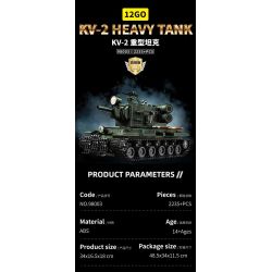 12GO 98003 BỂ NẶNG KV-2 bộ đồ chơi xếp lắp ráp ghép mô hình Military Army KV-2 HEAVY TANK Quân Sự Bộ Đội 2235 khối