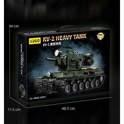 12GO 98003 BỂ NẶNG KV-2 bộ đồ chơi xếp lắp ráp ghép mô hình Military Army KV-2 HEAVY TANK Quân Sự Bộ Đội 2235 khối