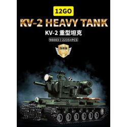 12GO 98003 BỂ NẶNG KV-2 bộ đồ chơi xếp lắp ráp ghép mô hình Military Army KV-2 HEAVY TANK Quân Sự Bộ Đội 2235 khối
