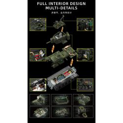 12GO 98003 BỂ NẶNG KV-2 bộ đồ chơi xếp lắp ráp ghép mô hình Military Army KV-2 HEAVY TANK Quân Sự Bộ Đội 2235 khối