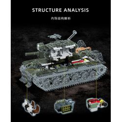 12GO 98003 BỂ NẶNG KV-2 bộ đồ chơi xếp lắp ráp ghép mô hình Military Army KV-2 HEAVY TANK Quân Sự Bộ Đội 2235 khối