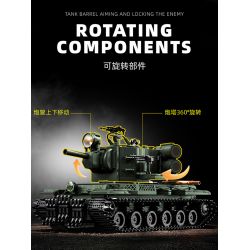 12GO 98003 BỂ NẶNG KV-2 bộ đồ chơi xếp lắp ráp ghép mô hình Military Army KV-2 HEAVY TANK Quân Sự Bộ Đội 2235 khối