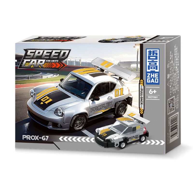 ZHEGAO GZ7061 7061 MINI BACK RIDER CAR MẪU 6 bộ đồ chơi xếp lắp ráp ghép mô hình Racers SPEED CAR FOLUKES Đua Tốc Độ 888 khối