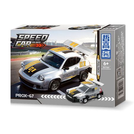 ZHEGAO GZ7061 7061 MINI BACK RIDER CAR MẪU 6 bộ đồ chơi xếp lắp ráp ghép mô hình Racers SPEED CAR FOLUKES Đua Tốc Độ 888 khối