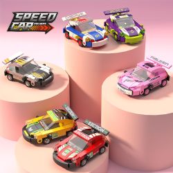 ZHEGAO GZ7061 7061 MINI BACK RIDER CAR MẪU 6 bộ đồ chơi xếp lắp ráp ghép mô hình Racers SPEED CAR FOLUKES Đua Tốc Độ 888 khối