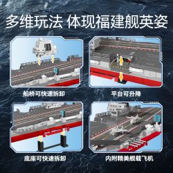 SEMBO 208127 ĐẤT NƯỚC HÙNG MẠNH TÀU FUJIAN 1 750 tỷ lệ 1:750 bộ đồ chơi xếp lắp ráp ghép mô hình Military Army Quân Sự Bộ Đội 690 khối