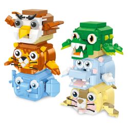 JIESTAR 59153 ĐỘNG VẬT XẾP CHỒNG THÚ VUI CÁ SẤU bộ đồ chơi xếp lắp ráp ghép mô hình 151 khối