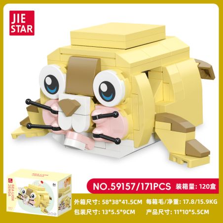 JIESTAR 59157 ĐỘNG VẬT XẾP CHỒNG THÚ VUI SỞ SƯ TỬ BIỂN bộ đồ chơi xếp lắp ráp ghép mô hình 171 khối