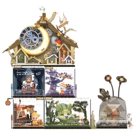 POP MART P10009 10009 ZSIGA FOREST WALK HUT (NGÔI NHÀ TRÊN CÂY MẶT TRĂNG HÀNH TINH BỊ MẤT) bộ đồ chơi xếp lắp ráp ghép mô hình WALKING INTO THE FOREST 1548 khối