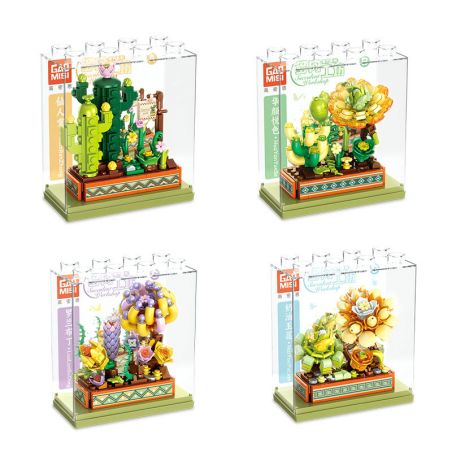 GAOMISI T1112 1112 SUBCULENTS WORKSHOP 4 bộ đồ chơi xếp lắp ráp ghép mô hình 818 khối
