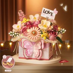 LOZ 1967 HỘP QUÀ TẶNG BƯỚM MÀU HỒNG CÓ bộ đồ chơi xếp lắp ráp ghép mô hình Creator Sáng Tạo