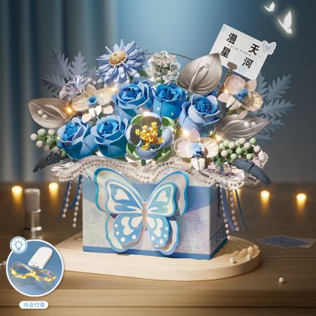 LOZ 1968 HỘP QUÀ TẶNG BƯỚM MÀU XANH TƯỞNG TƯỢNG bộ đồ chơi xếp lắp ráp ghép mô hình Creator Sáng Tạo