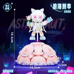 WEILE CREATION 3006 HỘP NHẠC XOAY TẦN SỐ LÃNG MẠN bộ đồ chơi xếp lắp ráp ghép mô hình ASTRONAUT 1069 khối