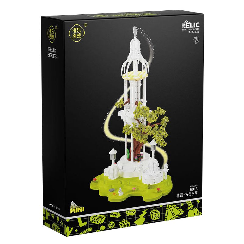 WEILE CREATION 6013 CÂY CỔ VÀ TÀN TÍCH GIAN HÀNG TRẮNG bộ đồ chơi xếp lắp ráp ghép mô hình 1566 khối