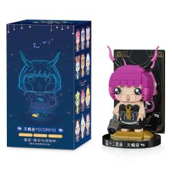 WEILE CREATION 2028 MƯỜI HAI DẤU HIỆU HOÀNG ĐẠO BỌ CẠP bộ đồ chơi xếp lắp ráp ghép mô hình Brickheadz Nhân Vật Đầu To 198 khối