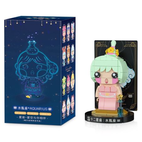 WEILE CREATION 2031 MƯỜI HAI CUNG HOÀNG ĐẠO BẢO BÌNH bộ đồ chơi xếp lắp ráp ghép mô hình Brickheadz Nhân Vật Đầu To 184 khối