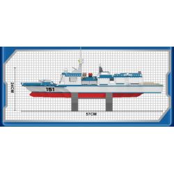 WOMA C0152 0152 Xếp hình kiểu  MILITARY ARMY Missile Destroyer Tàu Khu Trục 796 khối