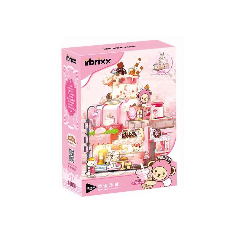 INBRIXX 881105 GẤU TEDDY CỬA HÀNG TRÀ SỮA YUANQI bộ đồ chơi xếp lắp ráp ghép mô hình TEDDY BEAR 1601 khối
