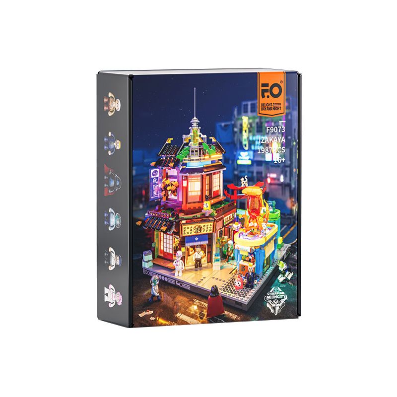 LUMIBRICKS FUNWHOLE F9073 9073 CYBERPUNK IZAKAYA BACK LANE bộ đồ chơi xếp lắp ráp ghép mô hình Creator Sáng Tạo 1987 khối