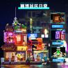 LUMIBRICKS FUNWHOLE F9073 9073 CYBERPUNK IZAKAYA BACK LANE bộ đồ chơi xếp lắp ráp ghép mô hình Creator Sáng Tạo 1987 khối