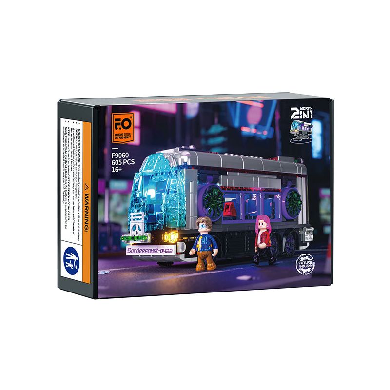LUMIBRICKS FUNWHOLE F9060 9060 CYBERPUNK XE BUÝT TRONG TƯƠNG LAI bộ đồ chơi xếp lắp ráp ghép mô hình City Thành Phố 605 khối