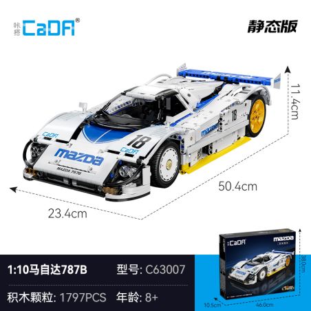 CADA DOUBLEE C63007 63007 MAZDA 787B RACING SỨC BỀN 1:10 tỷ lệ 1:10 bộ đồ chơi xếp lắp ráp ghép mô hình Technic Kỹ Thuật Công Nghệ Cao Mô Hình Phương Tiện 1797 khối